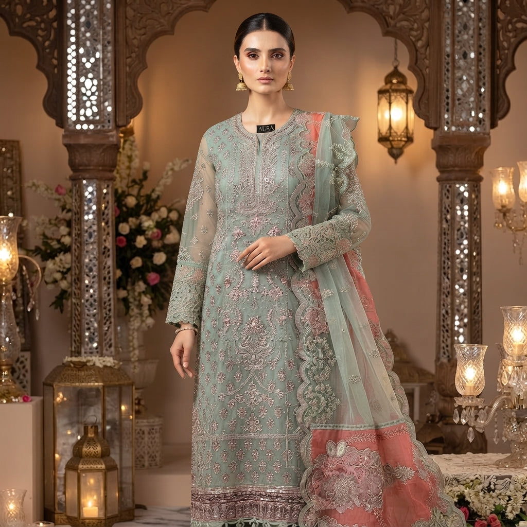 BAROOQUE ICE GREEN D-2236 SEMI-STICHED