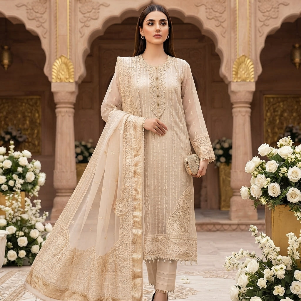 MAHABA OFFWHITE D-2230 SEMI-STICHED