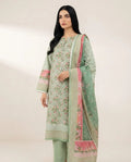 OLIVE GREEN  UNSTICHED DIGITAL PRINTED LAWN 3 PCS SUIT