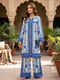 ROYAL BLUE BOX PRINTED FARSHI TROUSER