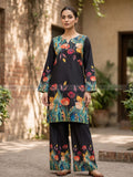 BLACK BIG FLOWER FARSHI TROUSER