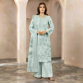 ICE GREEN EMBROIDERED FRONT CHICKEN KARI LAWN 3 PCS
