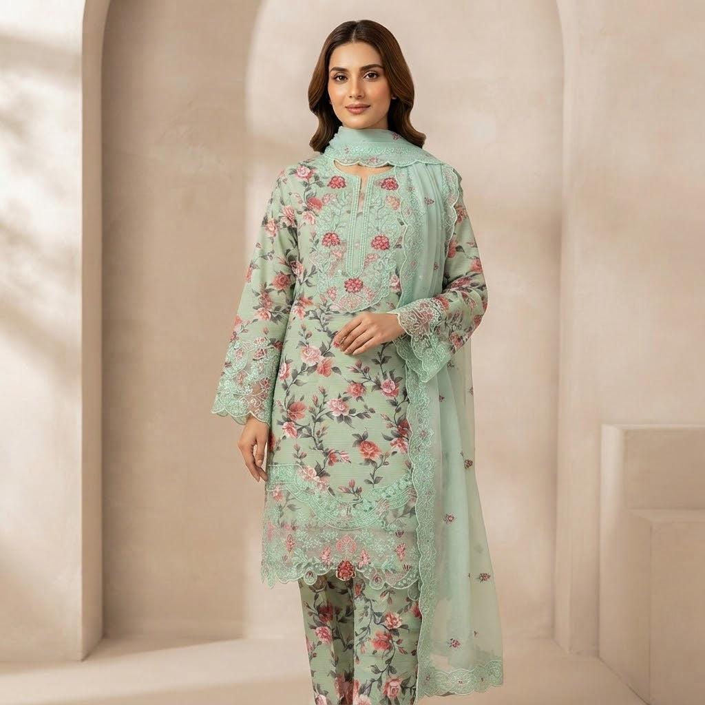 ICE EMBROIDERED GALA DAMAN SLEEVE 3 PCS