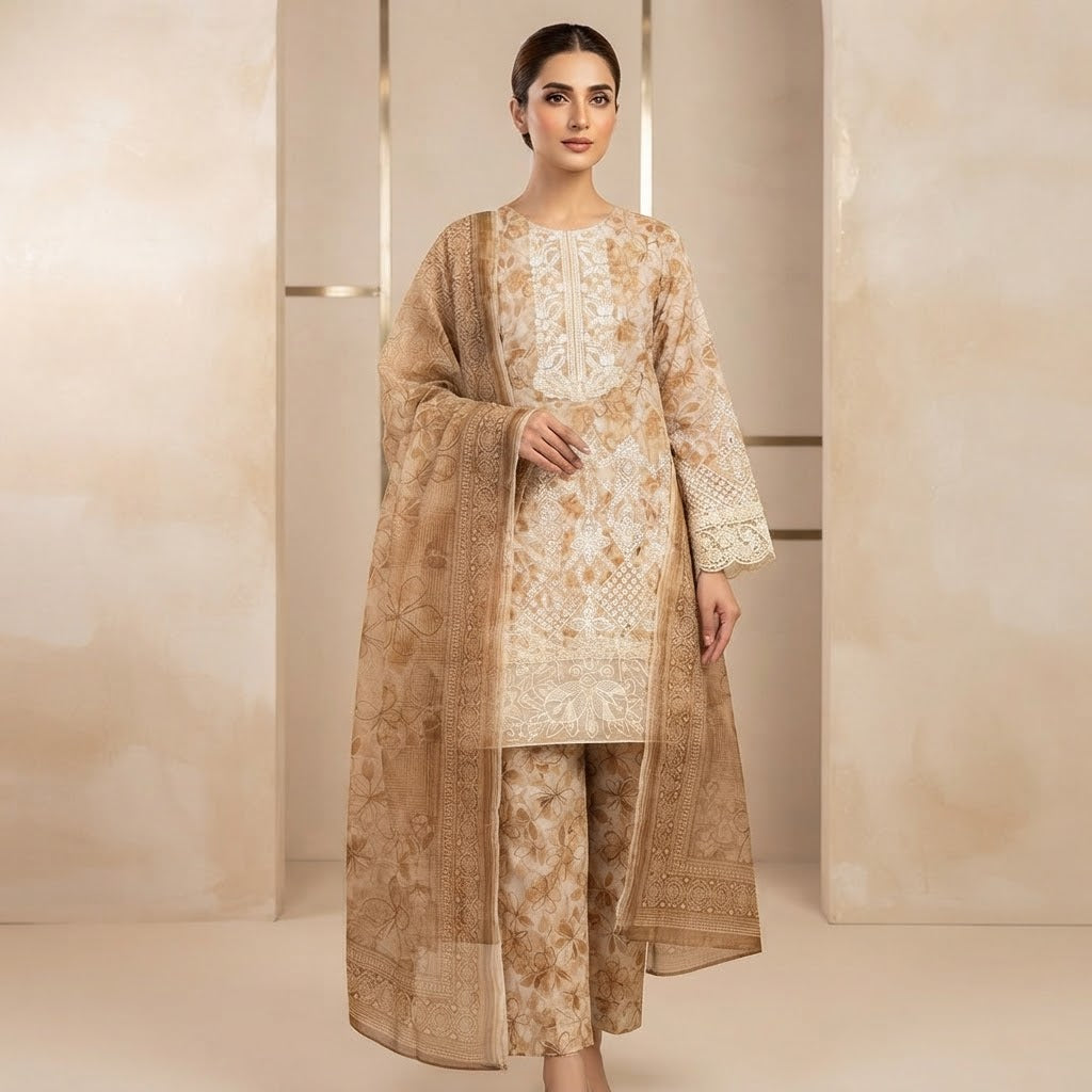 SKIN EMBROIDERED FRONT WITH PRINTED 3pcs