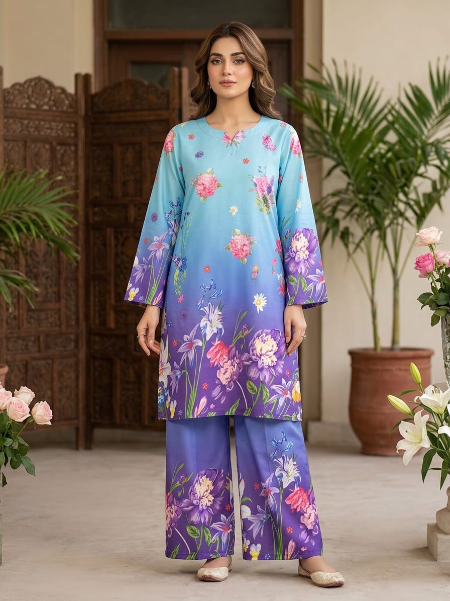 ASMANI BIG FLOWER SWISS SHALWAR 2 PCS