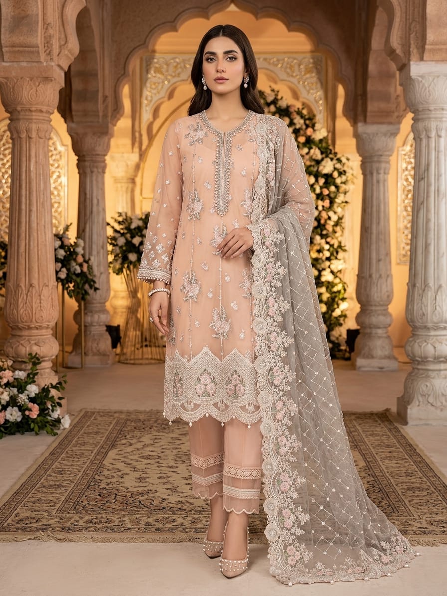 ALSABA PEACH D-2202 SEMI-STICHED