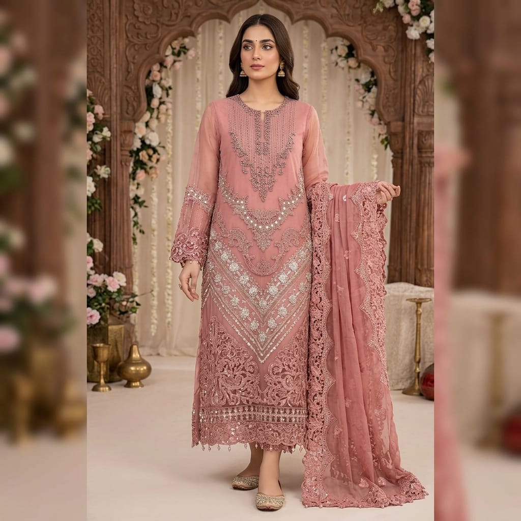 ELIFNOOR PINK D-2219 SEMI-STICHED