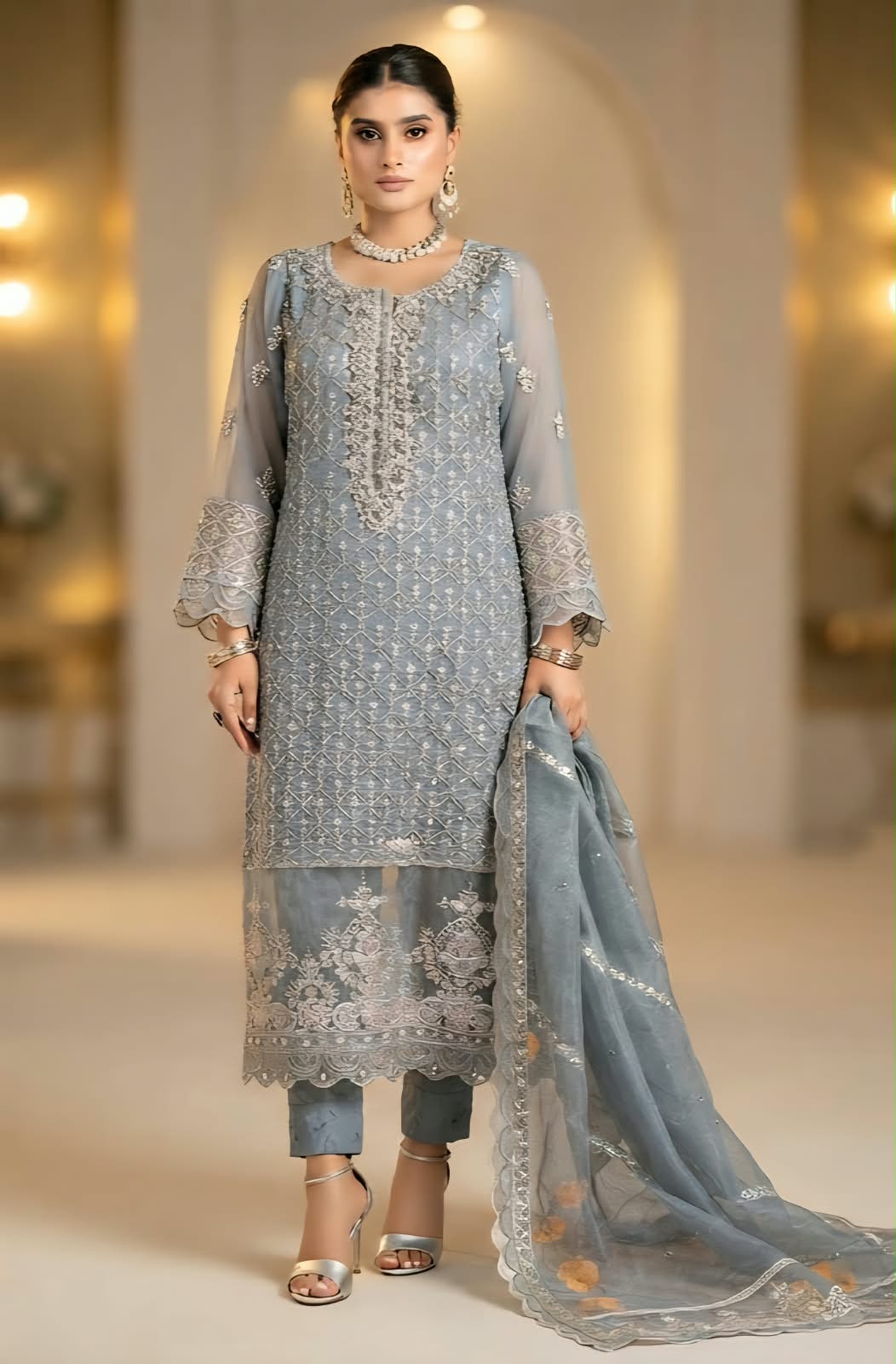 JAHAN GREY D-2224 SEMI-STICHED