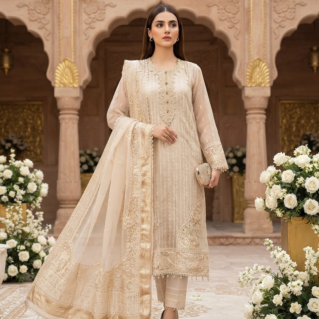 MAHABA OFFWHITE D-2230 SEMI-STICHED