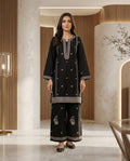 BLACK EMBROIDRED SHORT KURTI FARSHI SHALWAR 2 PCS